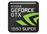 nVidia GeForce GTX 1660 Super 1"x1" Chrome Effect Domed Case Badge / Sticker Logo