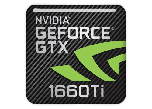 nVidia GeForce GTX 1660 Ti 1"x1" Chrome Effect Domed Case Badge / Sticker Logo