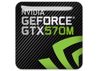 nVidia GeForce GTX 570M 1"x1" Chrome Effect Domed Case Badge / Sticker Logo