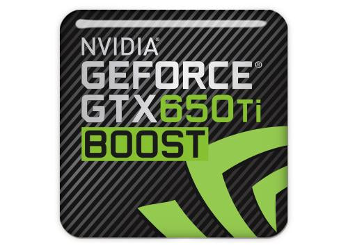 nVidia GeForce GTX 650 Ti Boost 1"x1" Chrome Effect Domed Case Badge / Sticker Logo
