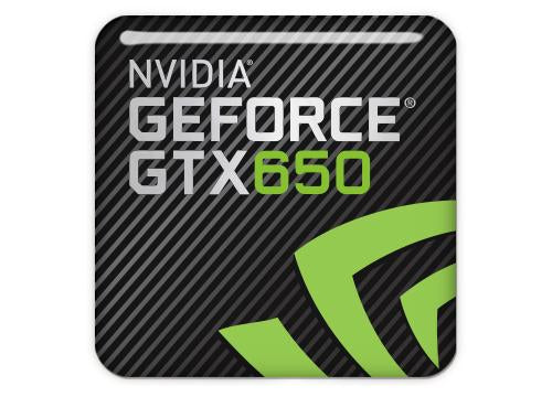 nVidia GeForce GTX 650 1"x1" Badge de boîtier bombé effet chromé / Logo autocollant