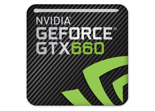 nVidia GeForce GTX 660 1"x1" Badge de boîtier bombé effet chromé / Logo autocollant