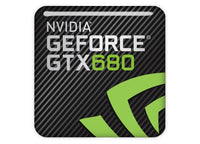 nVidia GeForce GTX 680 1"x1" Chrome Effect Domed Case Badge / Sticker Logo