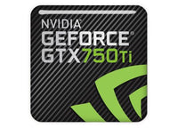 nVidia GeForce GTX 750 Ti 1"x1" Chrome Effect Domed Case Badge / Sticker Logo