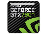 nVidia GeForce GTX 780 Ti 1"x1" Chrome Effect Domed Case Badge / Sticker Logo