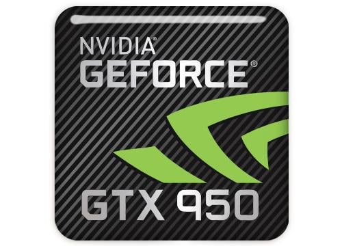 nVidia GeForce GTX 950 1"x1" Chrome Effect Domed Case Badge / Sticker Logo