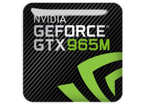 nVidia GeForce GTX 965M 1"x1" Chrome Effect Domed Case Badge / Sticker Logo