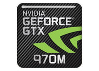 nVidia GeForce GTX 970M 1"x1" Chrome Effect Domed Case Badge / Sticker Logo