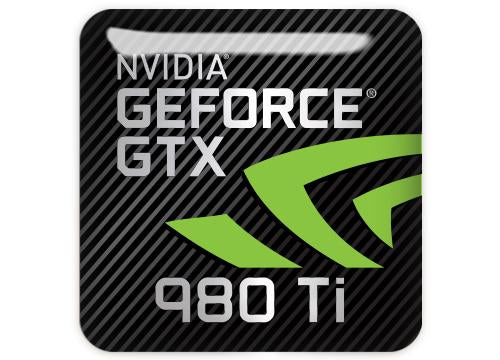 nVidia GeForce GTX 980Ti 1"x1" Chrome Effect Domed Case Badge / Sticker Logo 980 Ti