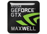 nVidia GeForce GTX MAXWELL 1"x1" Badge de boîtier bombé effet chromé / Logo autocollant