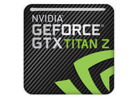 nVidia GeForce GTX TITAN Z 1"x1" Chrome Effect Domed Case Badge / Sticker Logo