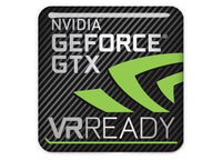 nVidia GeForce GTX VR Ready 1"x1" Chrome Effect Domed Case Badge / Sticker Logo