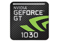 nVidia GeForce GT 1030 1"x1" Chrome Effect Domed Case Badge / Sticker Logo