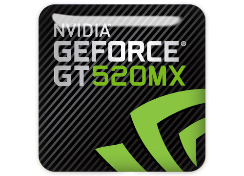 nVidia GeForce GT 520MX 1"x1" Chrome Effect Domed Case Badge / Sticker Logo