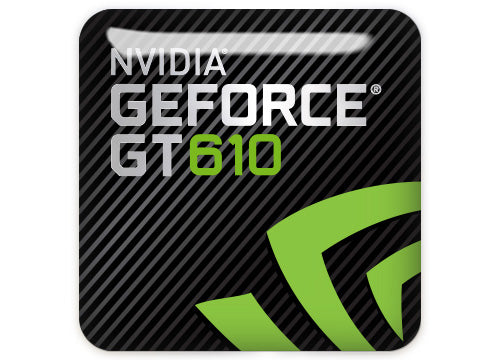 nVidia GeForce GT 610 1 x1 Badge de boitier bombe effet chrome Logo Sticker Library