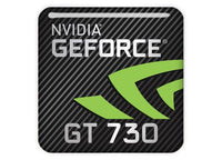 nVidia GeForce GT 730 1"x1" Chrome Effect Domed Case Badge / Sticker Logo