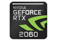 nVidia GeForce RTX 2060 1"x1" Chrome Effect Domed Case Badge / Sticker Logo