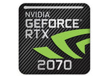 nVidia GeForce RTX 2070 1"x1" Badge de boîtier bombé effet chromé / Logo autocollant