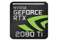 nVidia GeForce RTX 2080 Ti 1"x1" Chrome Effect Domed Case Badge / Sticker Logo