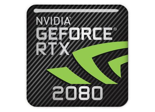 nVidia GeForce RTX 2080 1"x1" Chrome Effect Domed Case Badge / Sticker Logo