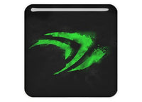 nVidia Logo Design #3 1"x1" Chrome Effect Domed Case Badge / Sticker Logo