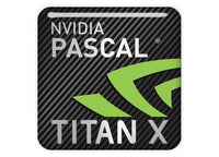 nVidia Pascal Titan X 1"x1" Chrome Effect Domed Case Badge / Sticker Logo