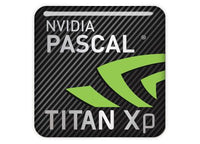 nVidia Pascal Titan Xp 1"x1" Chrome Effect Domed Case Badge / Sticker Logo