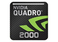 nVidia Quadro 2000 1"x1" Chrome Effect Domed Case Badge / Sticker Logo