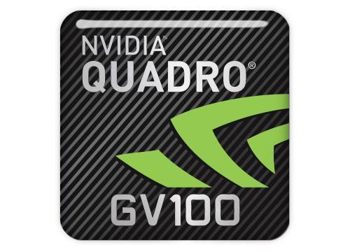 nVidia Quadro GV100 1"x1" Chrome Effect Domed Case Badge / Sticker Logo
