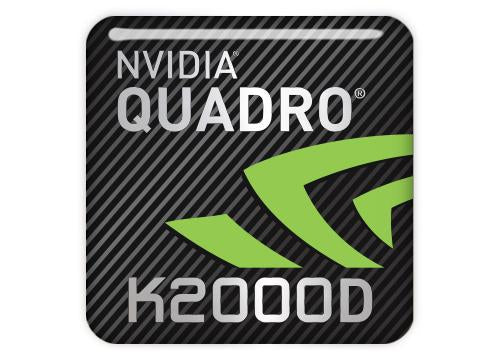 nVidia Quadro K2000D 1"x1" Chrome Effect Domed Case Badge / Sticker Logo
