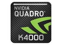 nVidia Quadro K4000 1"x1" Chrome Effect Domed Case Badge / Sticker Logo