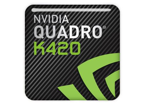 nVidia Quadro K420 1"x1" Chrome Effect Domed Case Badge / Sticker Logo