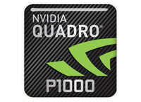 nVidia Quadro P1000 1"x1" Chrome Effect Domed Case Badge / Sticker Logo