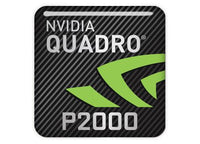 nVidia Quadro P2000 1"x1" Chrome Effect Domed Case Badge / Sticker Logo
