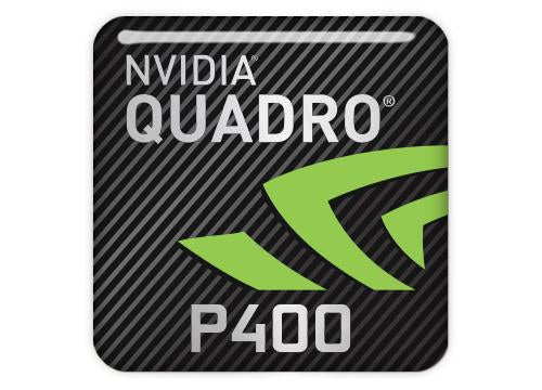 nVidia Quadro P400 1"x1" Chrome Effect Domed Case Badge / Sticker Logo