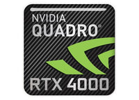 nVidia Quadro RTX 4000 1"x1" Chrome Effect Domed Case Badge / Sticker Logo