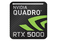 nVidia Quadro RTX 5000 1"x1" Chrome Effect Domed Case Badge / Sticker Logo