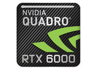 nVidia Quadro RTX 6000 1"x1" Chrome Effect Domed Case Badge / Sticker Logo