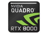 nVidia Quadro RTX 8000 Insignia/logotipo adhesivo de caja abovedada con efecto cromado de 1"x1"