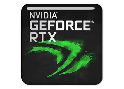 nVidia GeForce RTX 1"x1" Chrome Effect Domed Case Badge / Sticker Logo