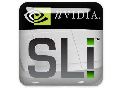 nVidia SLi 1"x1" Chrome Effect Domed Case Badge / Sticker Logo