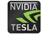 nVidia Tesla 1"x1" Chrome Effect Domed Case Badge / Sticker Logo
