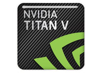 nVidia Titan V 1"x1" Chrome Effect Domed Case Badge / Sticker Logo
