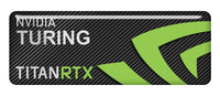 nVidia Turing Titan RTX 2.75"x1" Chrome Effect Domed Case Badge / Sticker Logo