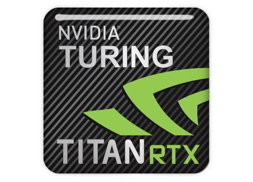 Insignia/logotipo adhesivo de caja abovedada con efecto cromado de 1"x1" de nVidia Turing Titan RTX