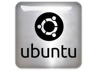 Ubuntu Black Design #1 1"x1" Chrome Effect Domed Case Badge / Sticker Logo