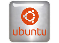 Ubuntu Orange Design #1 1"x1" Chrome Effect Domed Case Badge / Sticker Logo