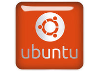 Ubuntu Orange Design #4 1"x1" Chrome Effect Domed Case Badge / Sticker Logo